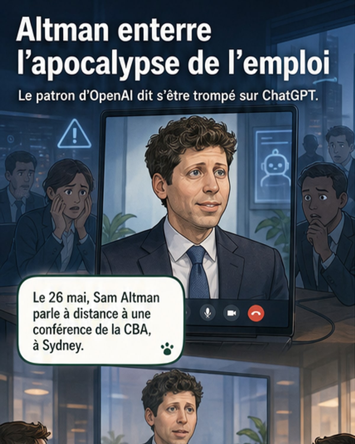 Altman reconnaît s'être trompé sur l'IA et l'emploi