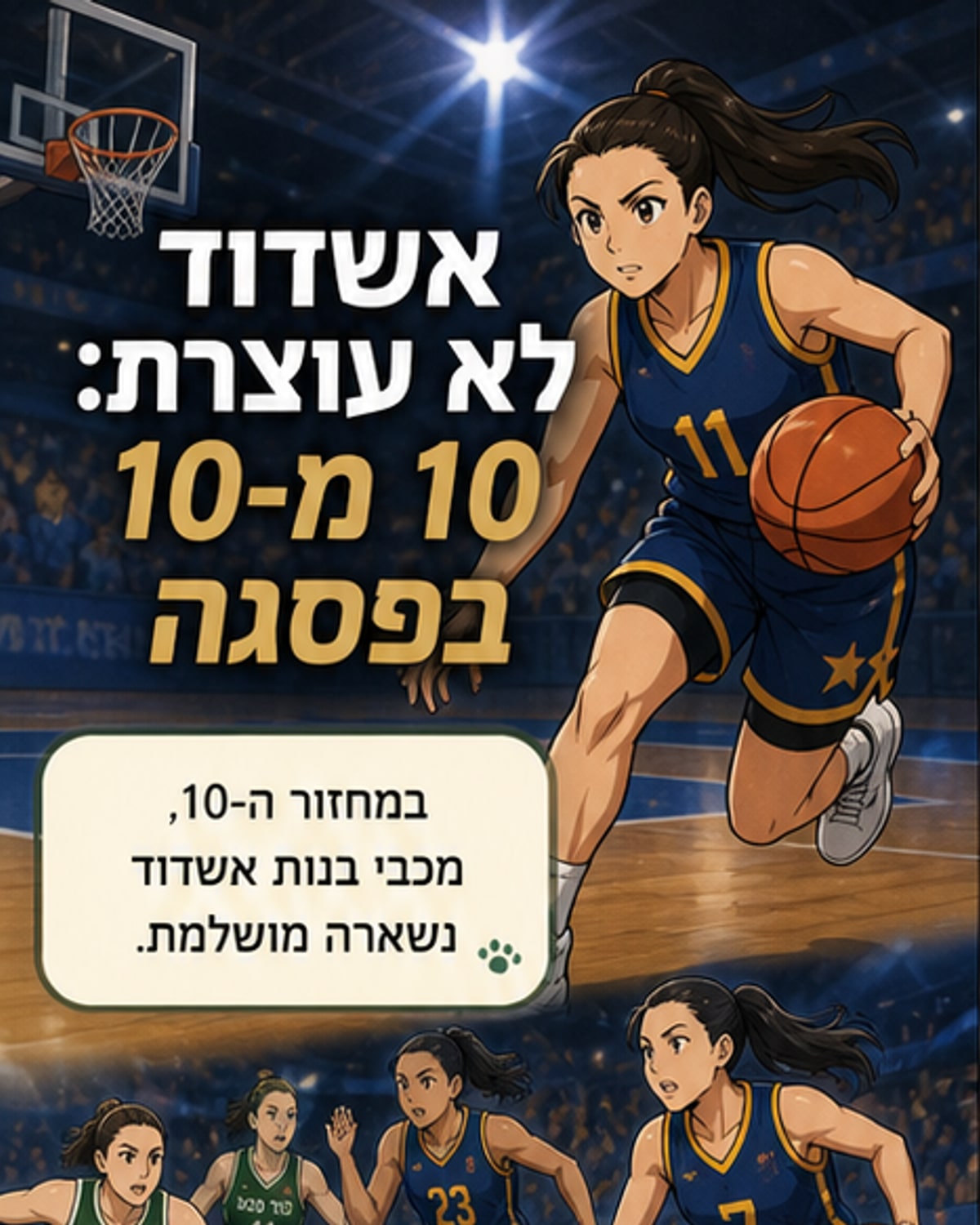 מכבי בנות אשדוד ממשיכה לנצח