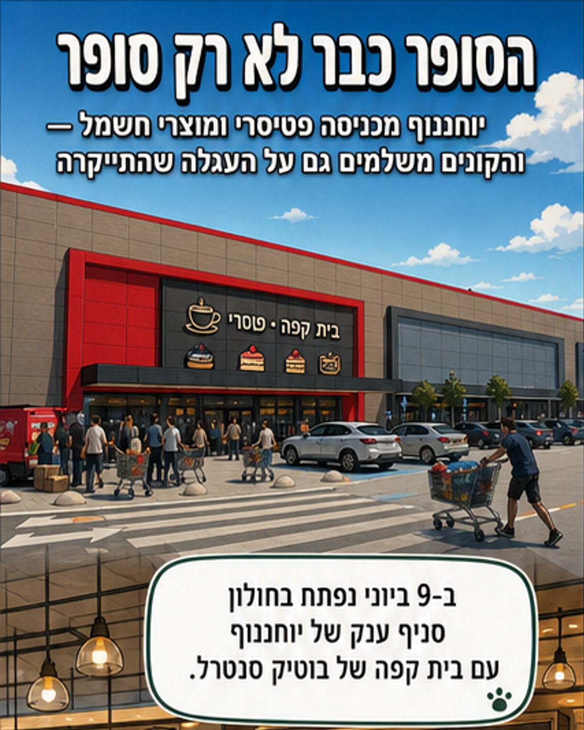 יוחננוף חושפת סניף ענק עם קפה, פטיסרי ומכונות