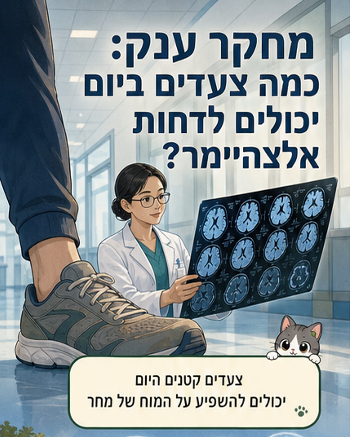 הליכה של 3,000 צעדים ביום עשויה להגן על המוח
