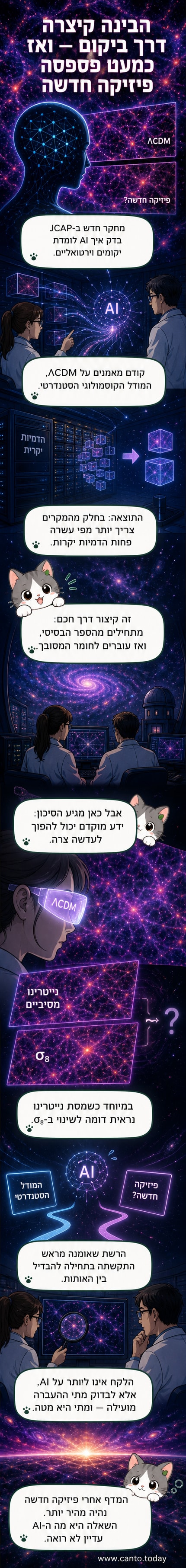 שתי תמונות של הדמיות קוסמולוגיות של אותו אזור בחלל, עם מבנים שונים המצביעים על פיזיקה יסודית שונה.