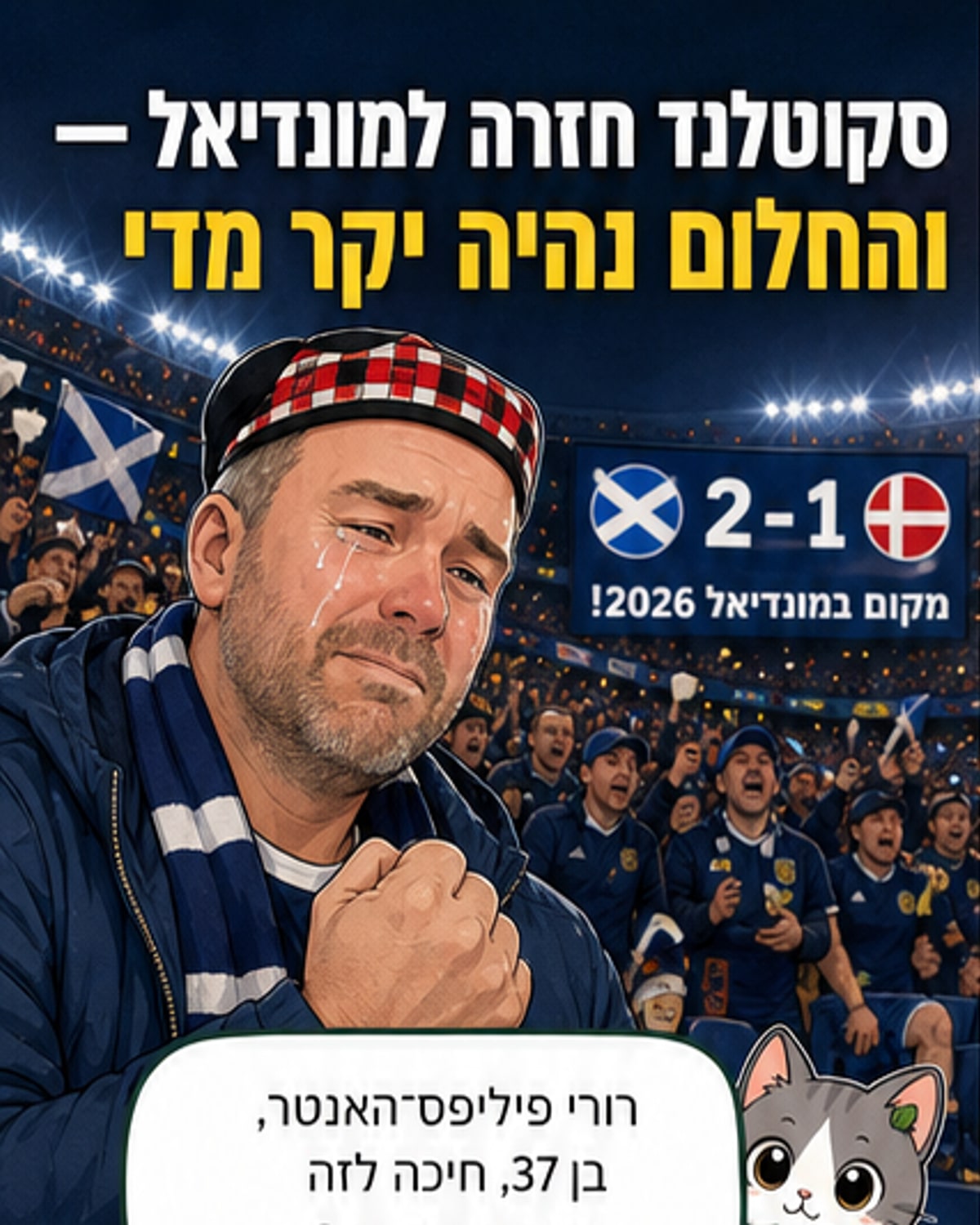מכר את המכונית כדי לראות את סקוטלנד במונדיאל