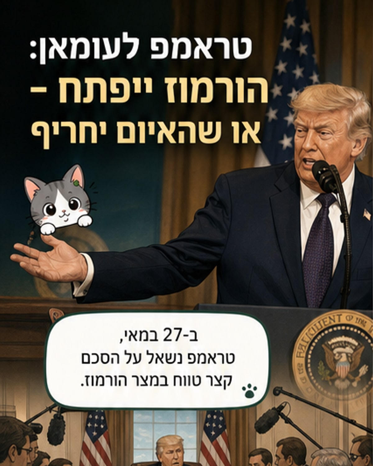 טראמפ מזהיר: נפוצץ את עומאן אם לא תתנהג