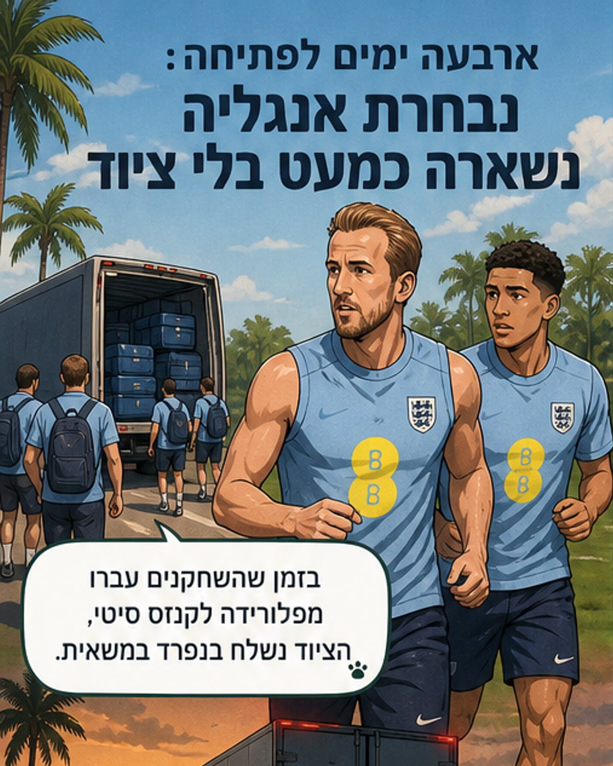 ציוד נגנב ממחנה אנגליה לפני המונדיאל
