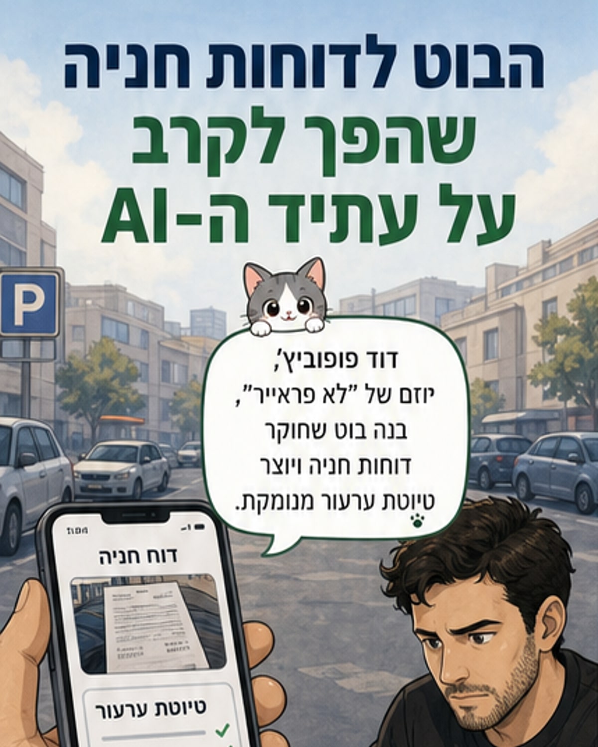 מסך של אתר LoFrayer עם אופציה לקבלת מתכון לעוגיות לצד ביטול דוחות חניה