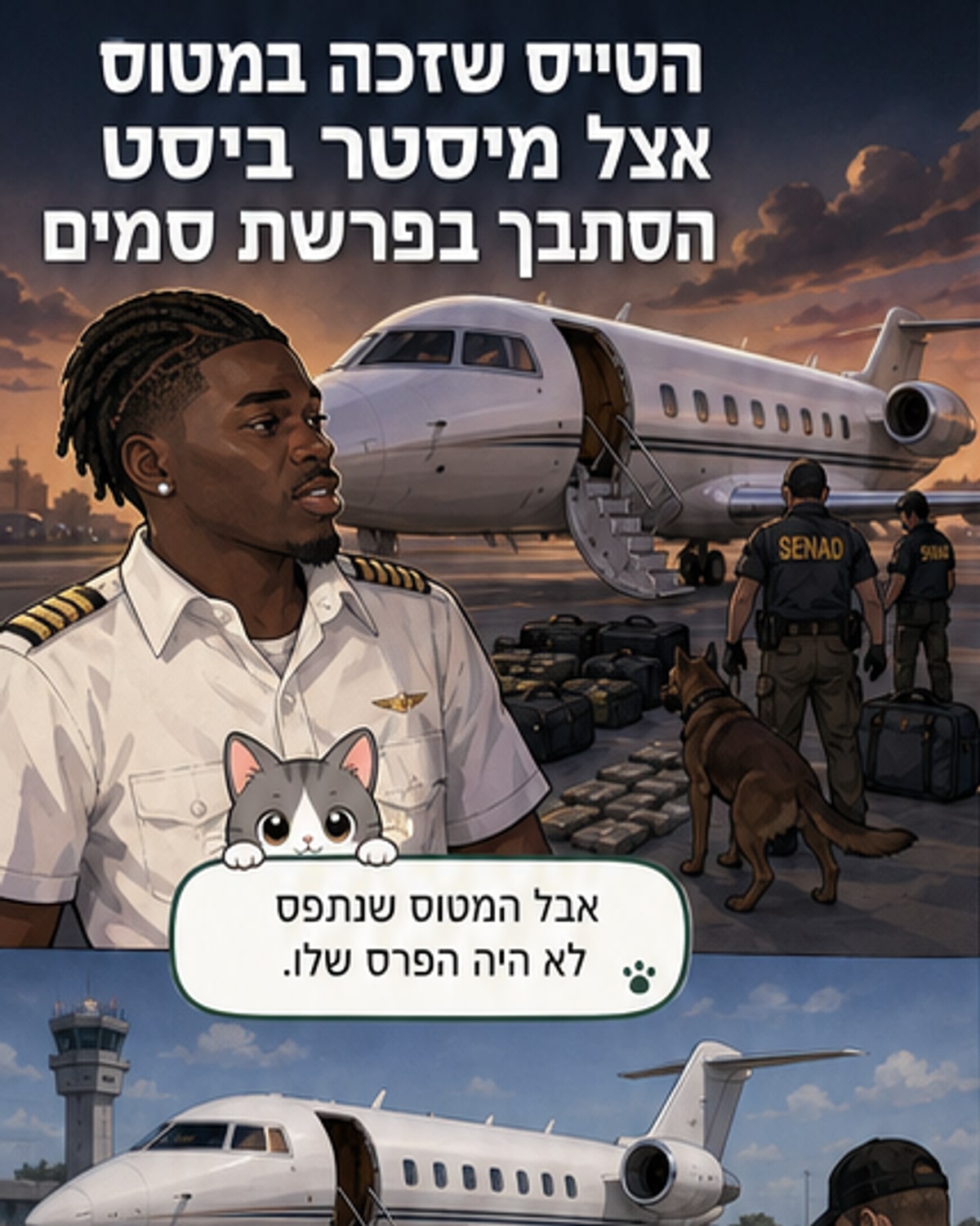 טייס שזכה במטוס נעצר בסמים בפרגוואי