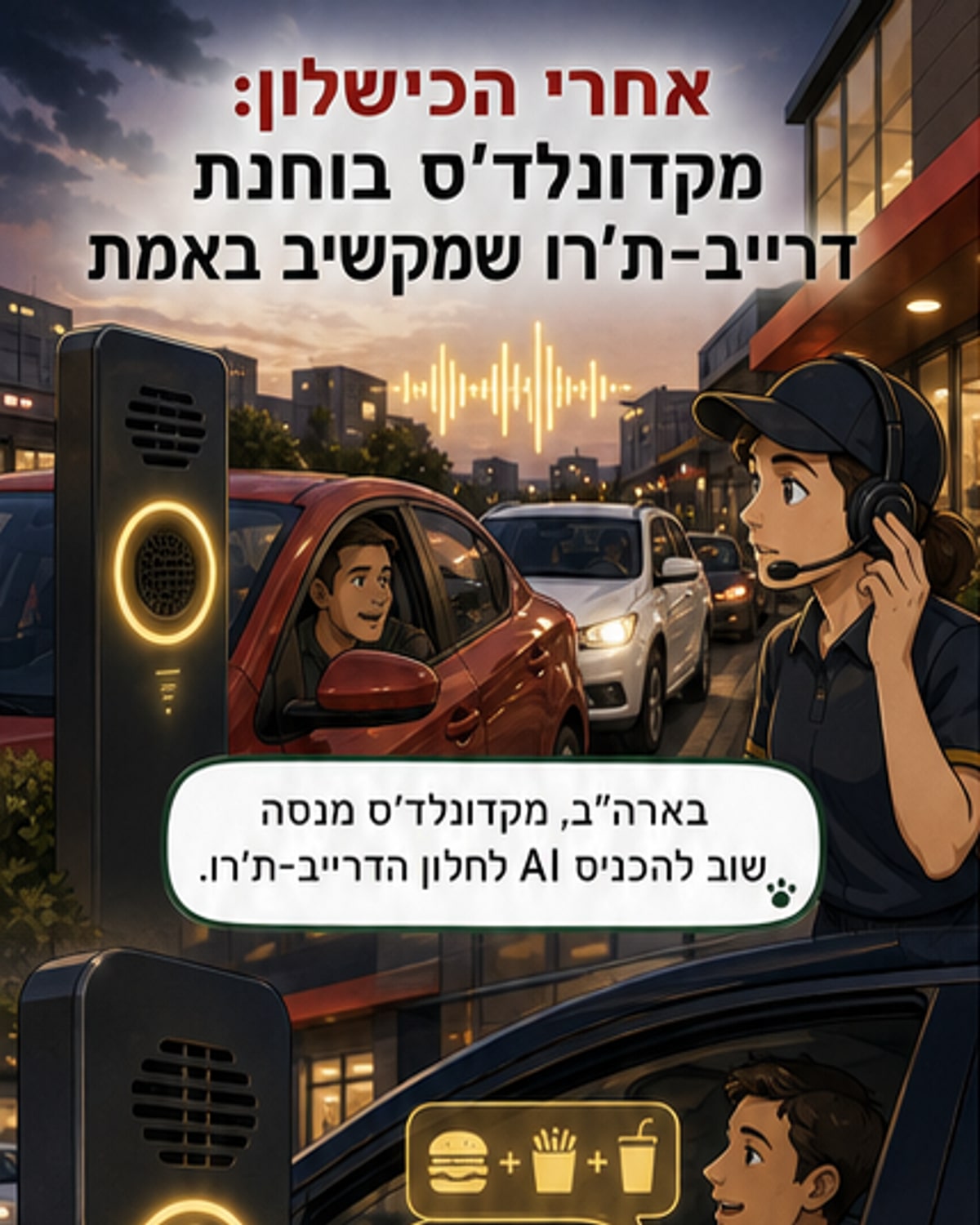 מקדונלד'ס שולחת שוב את ה-AI לחלון