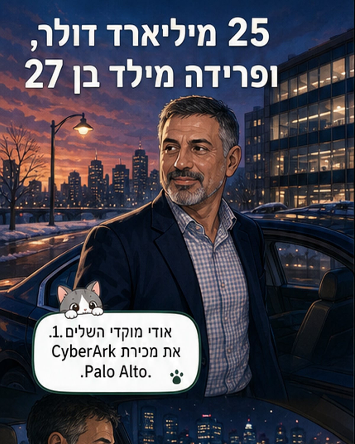 אודי מוקדי יושב ברכבו, מביט החוצה, שיר 'This Is the Day' מנגן בספוטיפיי, סיום של פרק חיים.