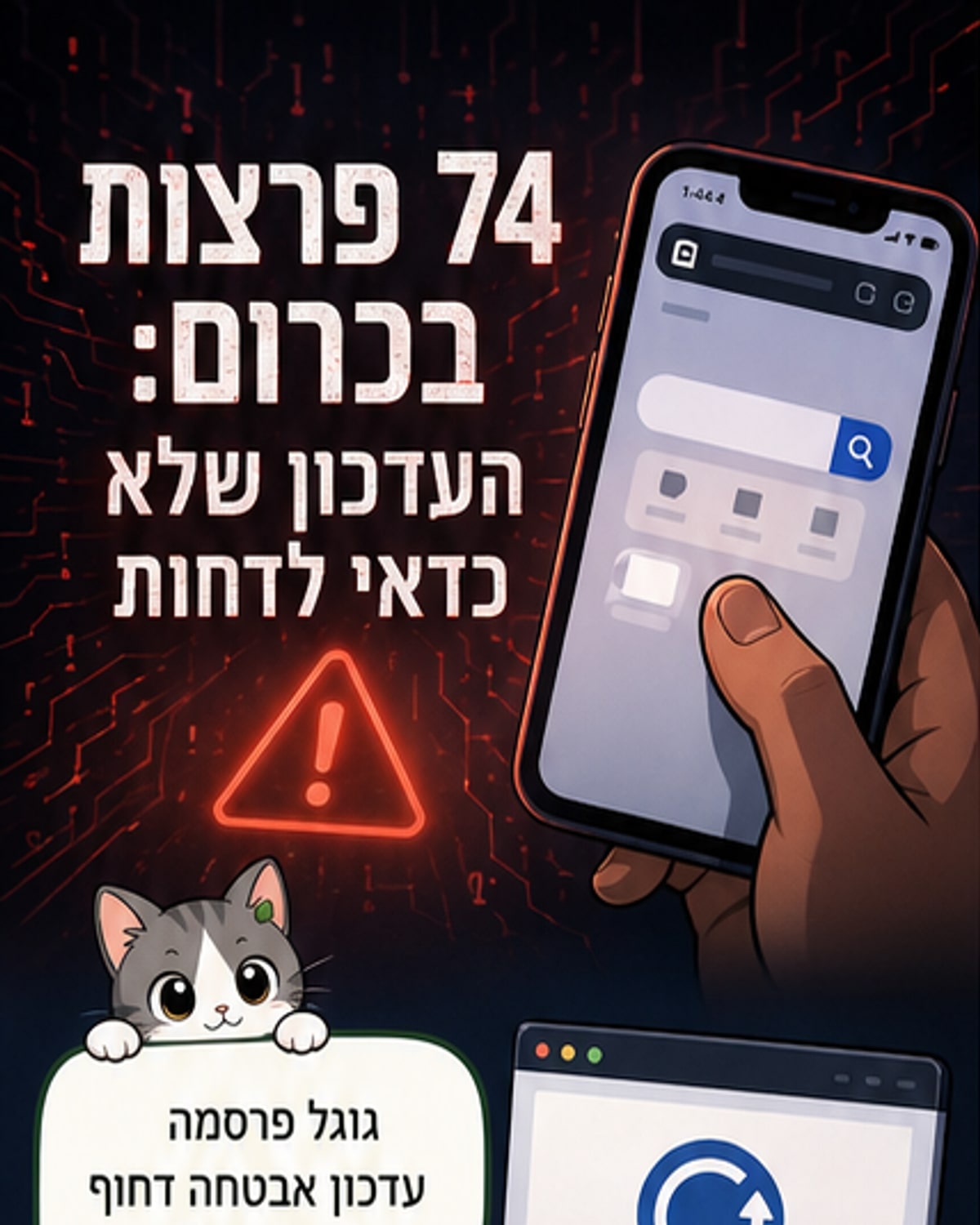 74 פרצות אבטחה בכרום – עדכנו עכשיו