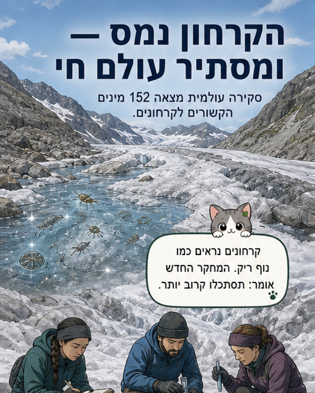 בעלי חיים על הקרחון נעלמים עם המסה