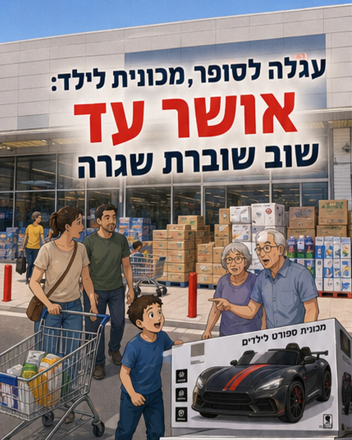 מכונית ספורט לילד — רק 399 ש"ח