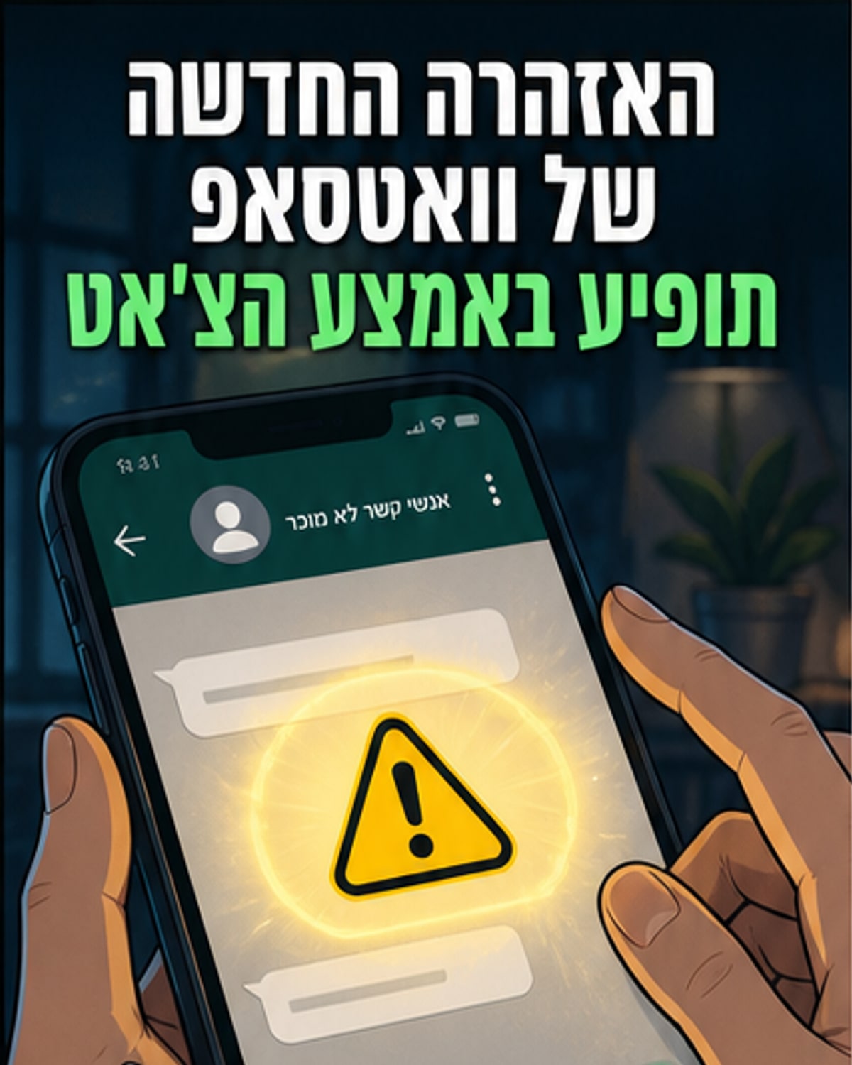 וואטסאפ מוסיפה אזהרה פנימית מפני הונאות