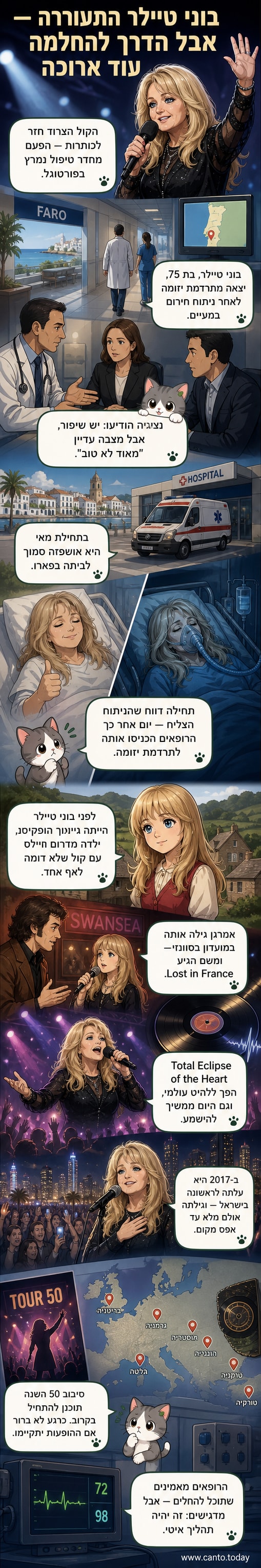 בוני טיילר על הבמה, עם קולה הייחודי ו présence חזקה, לפני שמאושפזת