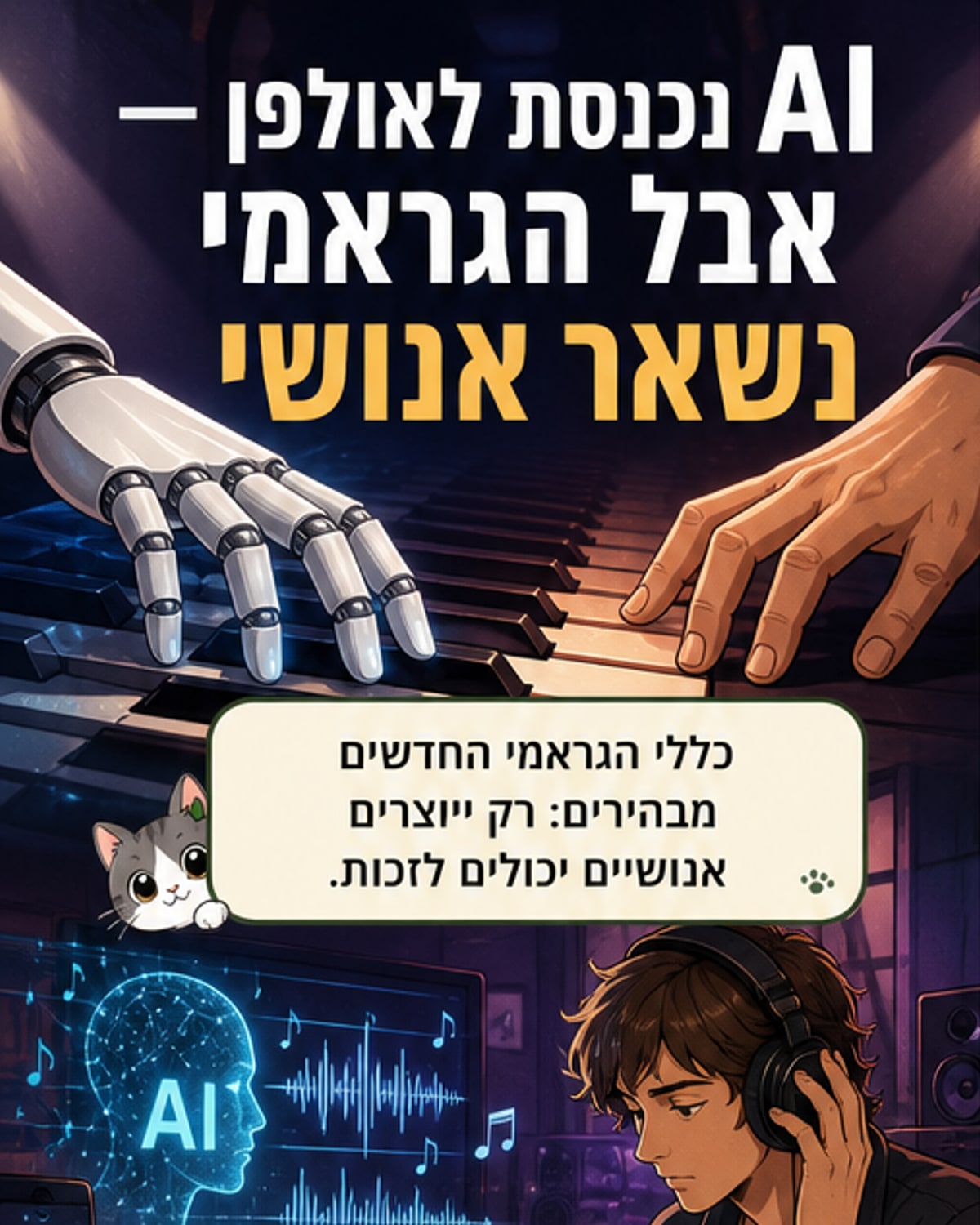 בינה מלאכותית לא תוכל לזכות בגראמי