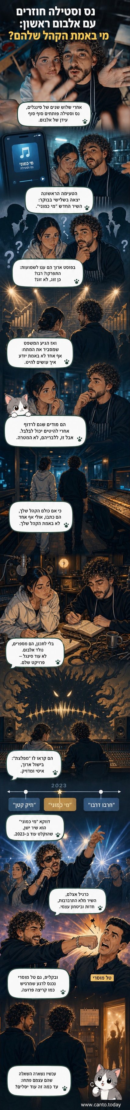 הצמד נס וסטילה מופיעים בקליפ לשיר 'מי כמוני', כולל סצנה של אגרוף לכיוון המנחה טל מוסרי.