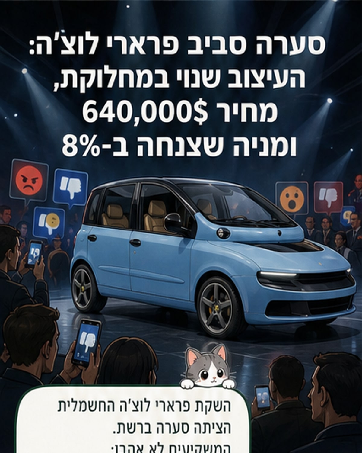 פרארי לוצ'ה החשמלית: סערה בעקבות השקה