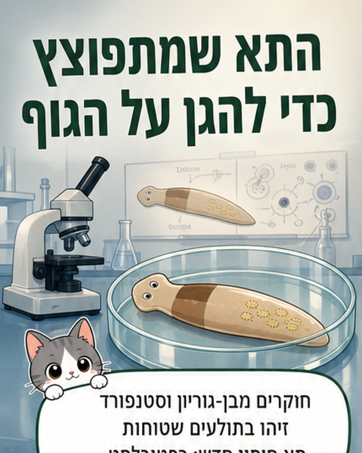 איור מיקרוסקופי של רפטובלסטים (בכחול) שפוצצו את עצמם, עם תאים מתים מסביב (באדום), לצד דיאגרמה של מנגנון הפיצוץ המופעל על ידי הורמון אקטיבין.