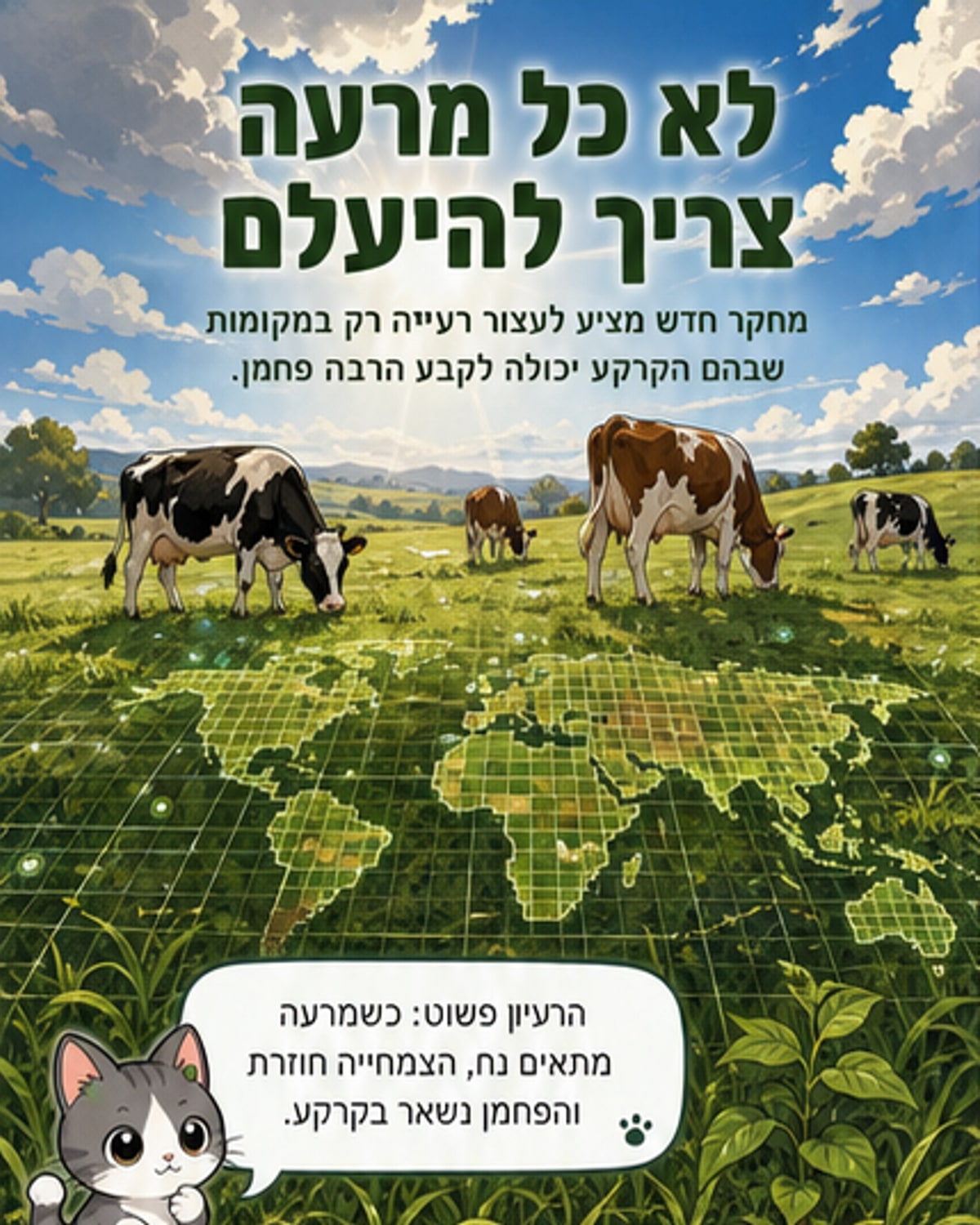 הפסקת רעייה ממוקדת עשויה להוריד 125 גיגה-טונות CO2 מהאטמוספירה