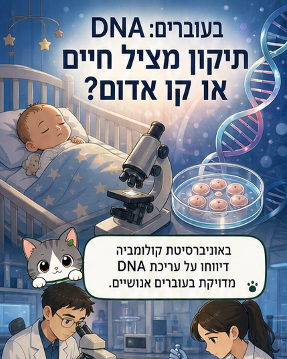 עריכת DNA בעובר: פריצת דרך או סף אתי?