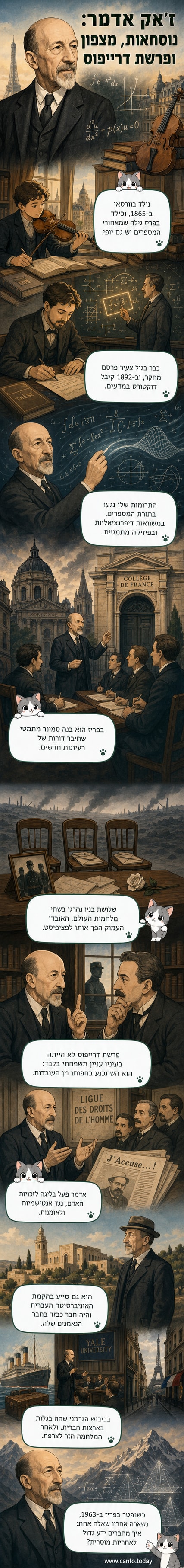 תמונה של המתמטיקאי ז'אק אדמר, גבר קמרוץ עם משקפיים, לובש חליפה קלאסית, מחייך קלות מול רקע אקדמי.