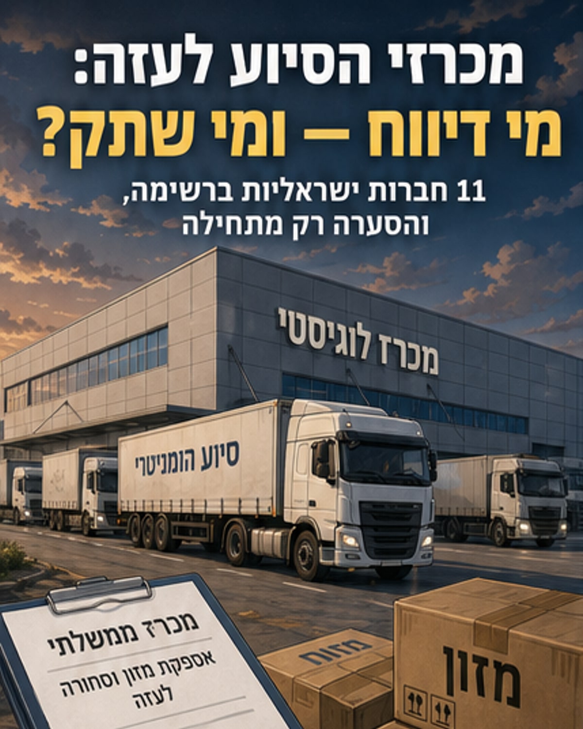 רשתות מזון זכו במכרזים לאספקת סיוע לעזה