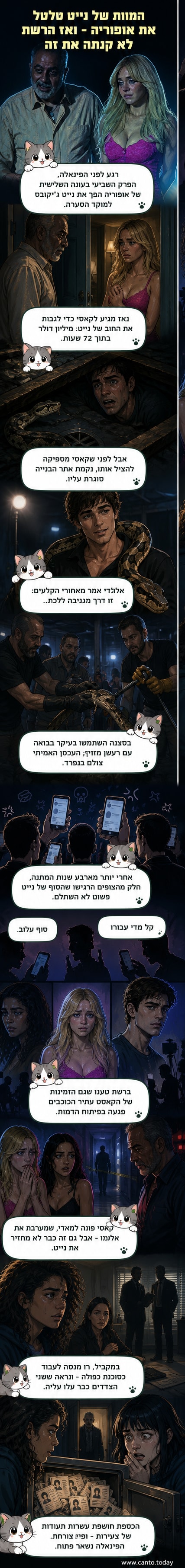 ג'ייקוב אלורדי כנייט ג'ייקובס ב'אופוריה', שוכב על הקרקע עם נחש ליד פניו, סצנה מדרמטית מהפרק האחרון