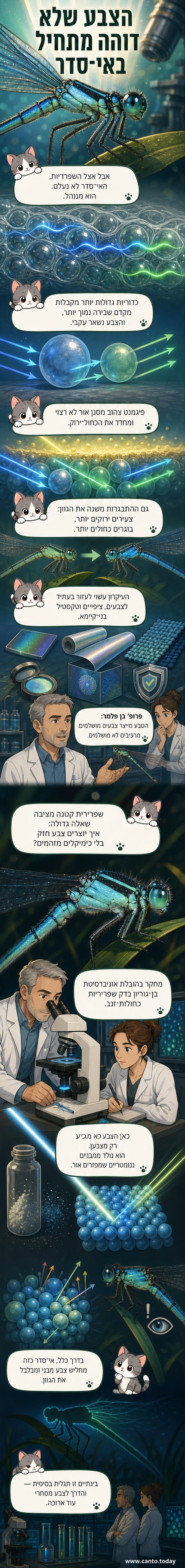 שפרירית כחולה-זנב על עלה, עם מקרור של מבנה ננו בתוך תאי הצבע