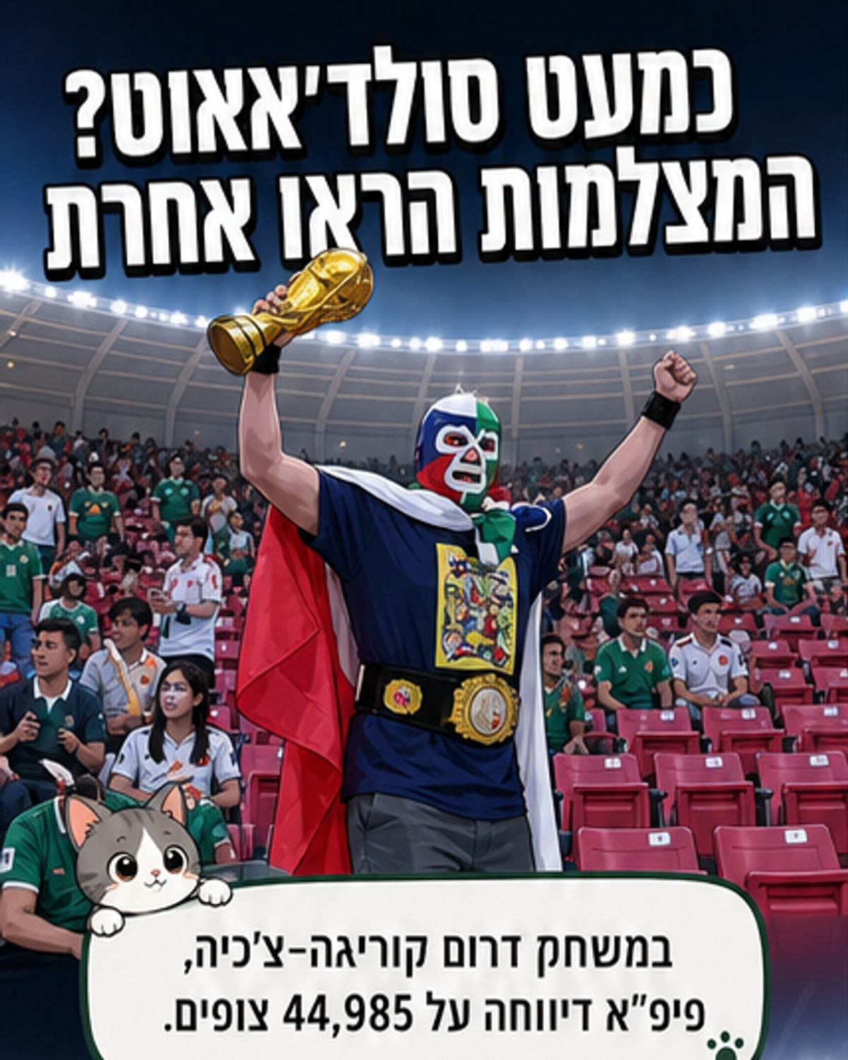 פיפ"א דיווחה על אצטדיון כמעט מלא - התמונות סיפרו סיפור אחר