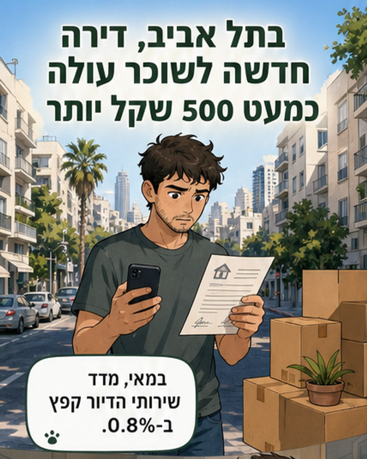 שכר הדירה בטל אביב קפץ ב-500 שקל