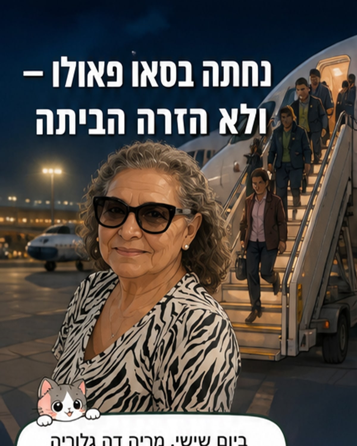 אישה נפלה ממדרגות מטוס ומתה