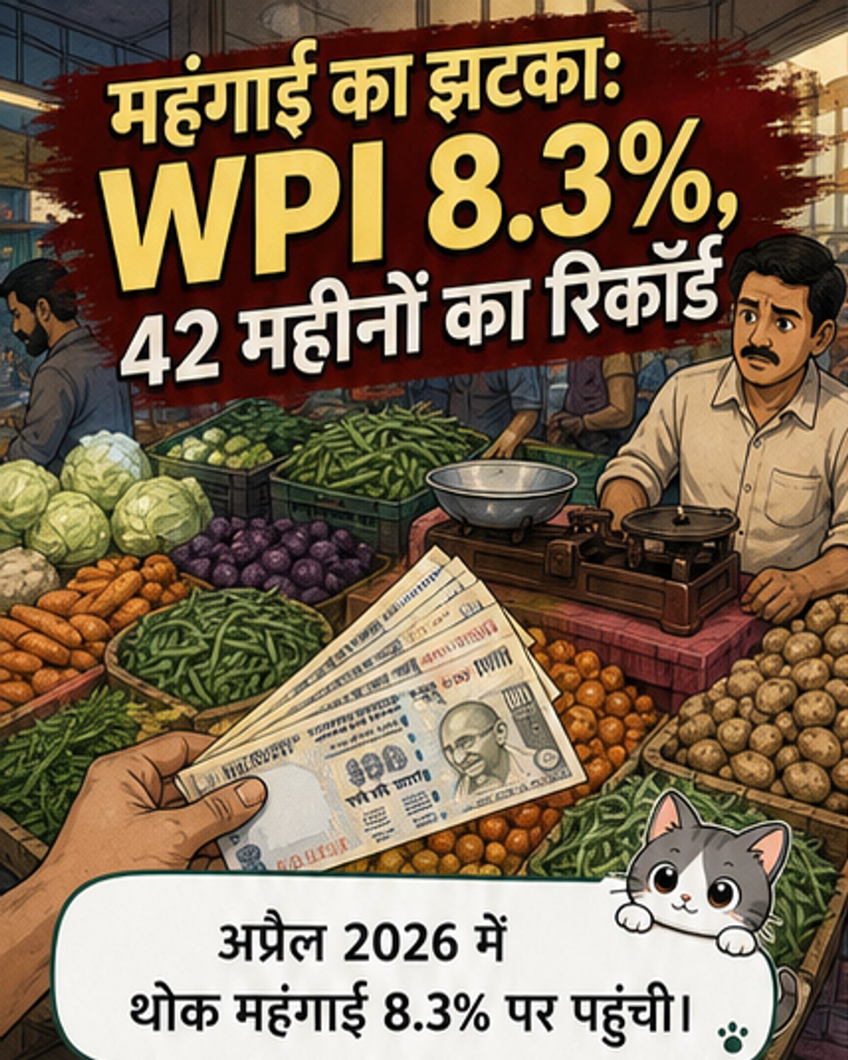 थोक महंगाई में 42 महीने का रिकॉर्ड