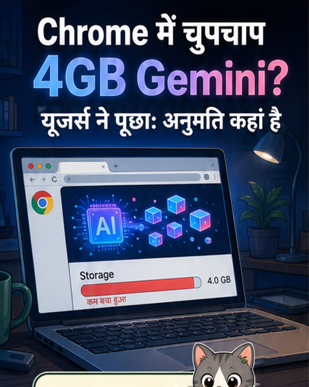क्रोम में चुपके से 4GB का AI मॉडल डाउनलोड