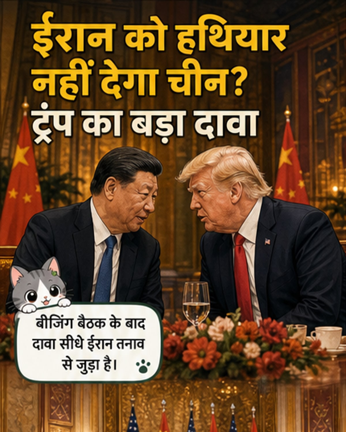 ट्रंप का दावा: चीन ने ईरान को हथियार नहीं भेजने कहा
