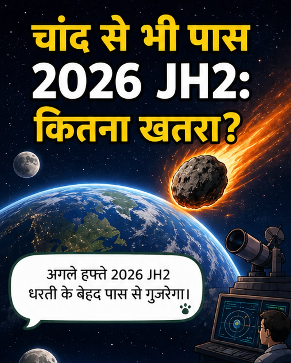पृथ्वी के पास से गुजरेगा आकाशीय पत्थर