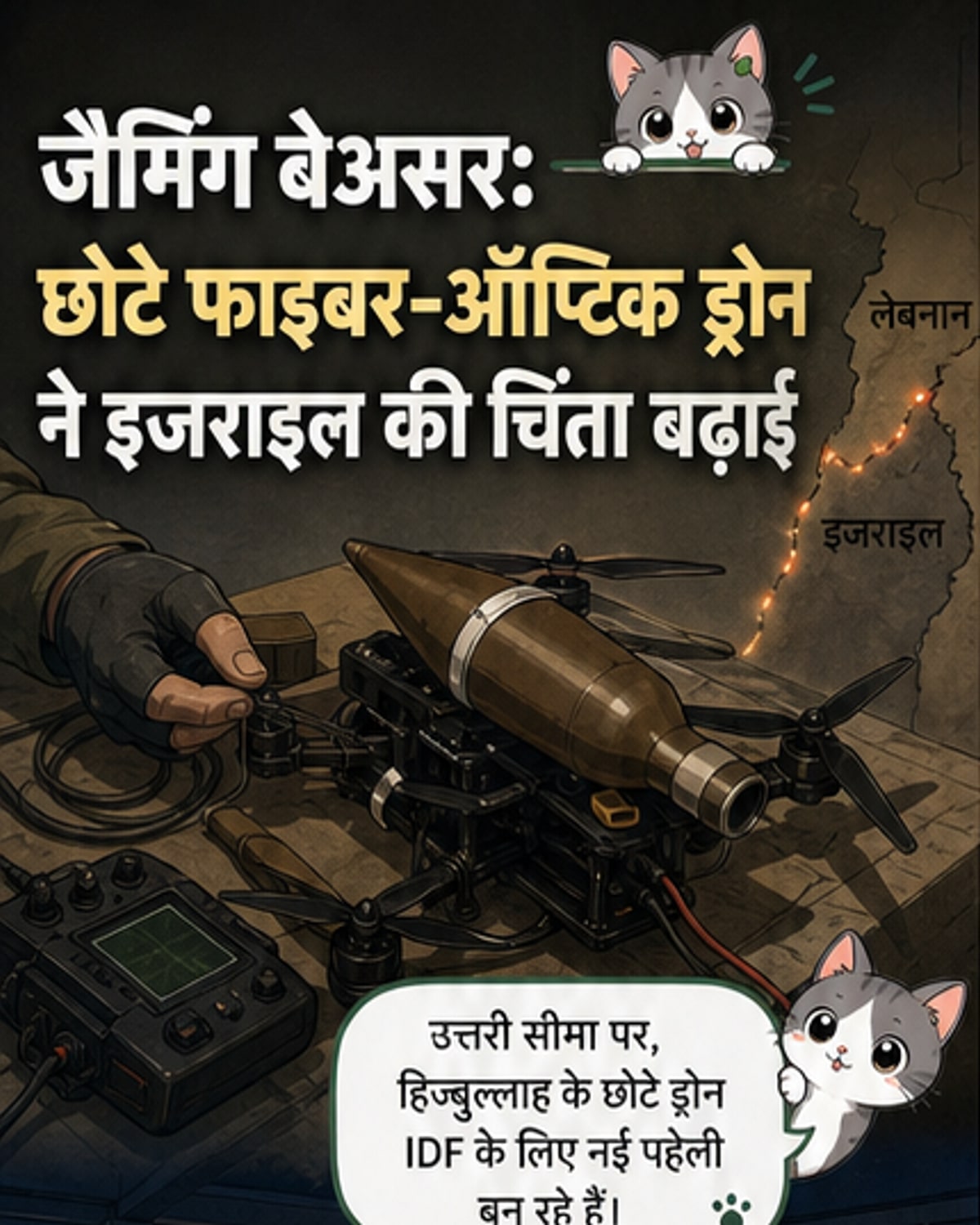 इजरायल के लिए नया खतरा: फाइबर ड्रोन