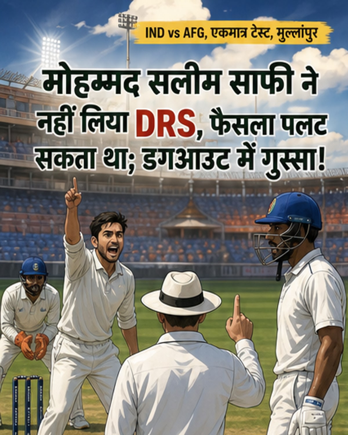 अफगान बल्लेबाज ने DRS नहीं लिया, फिर डगआउट में भड़क गए
