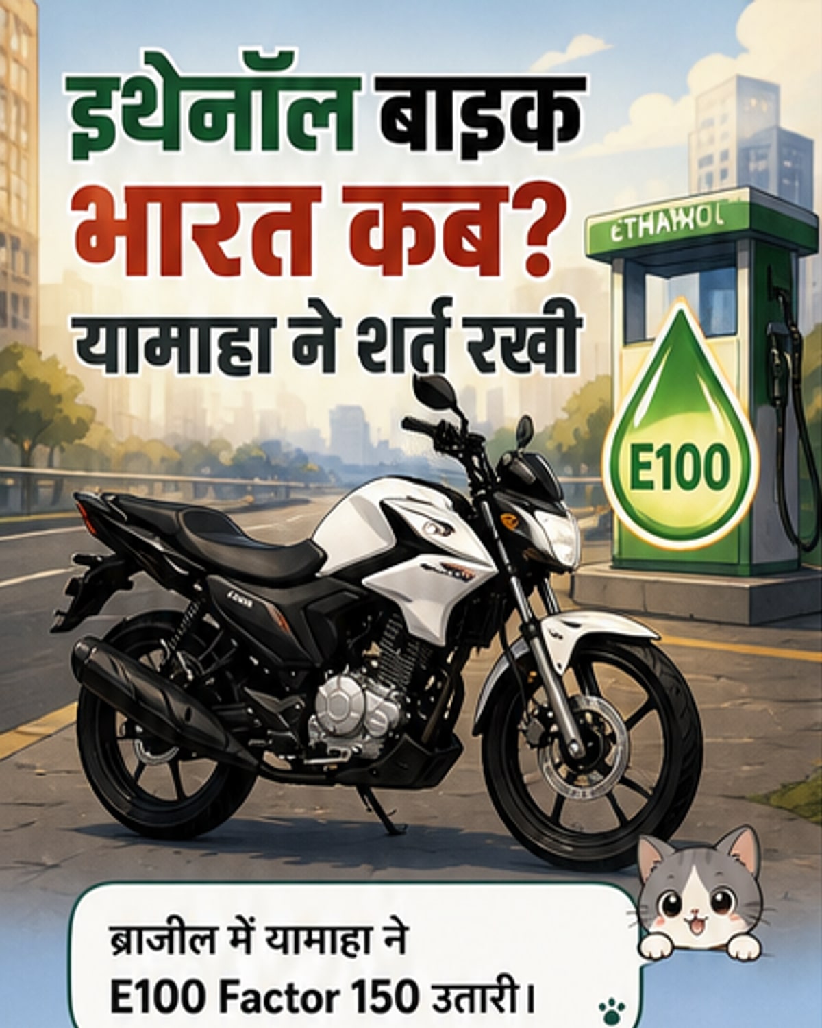 यामाहा की इथेनॉल बाइक भारत में?