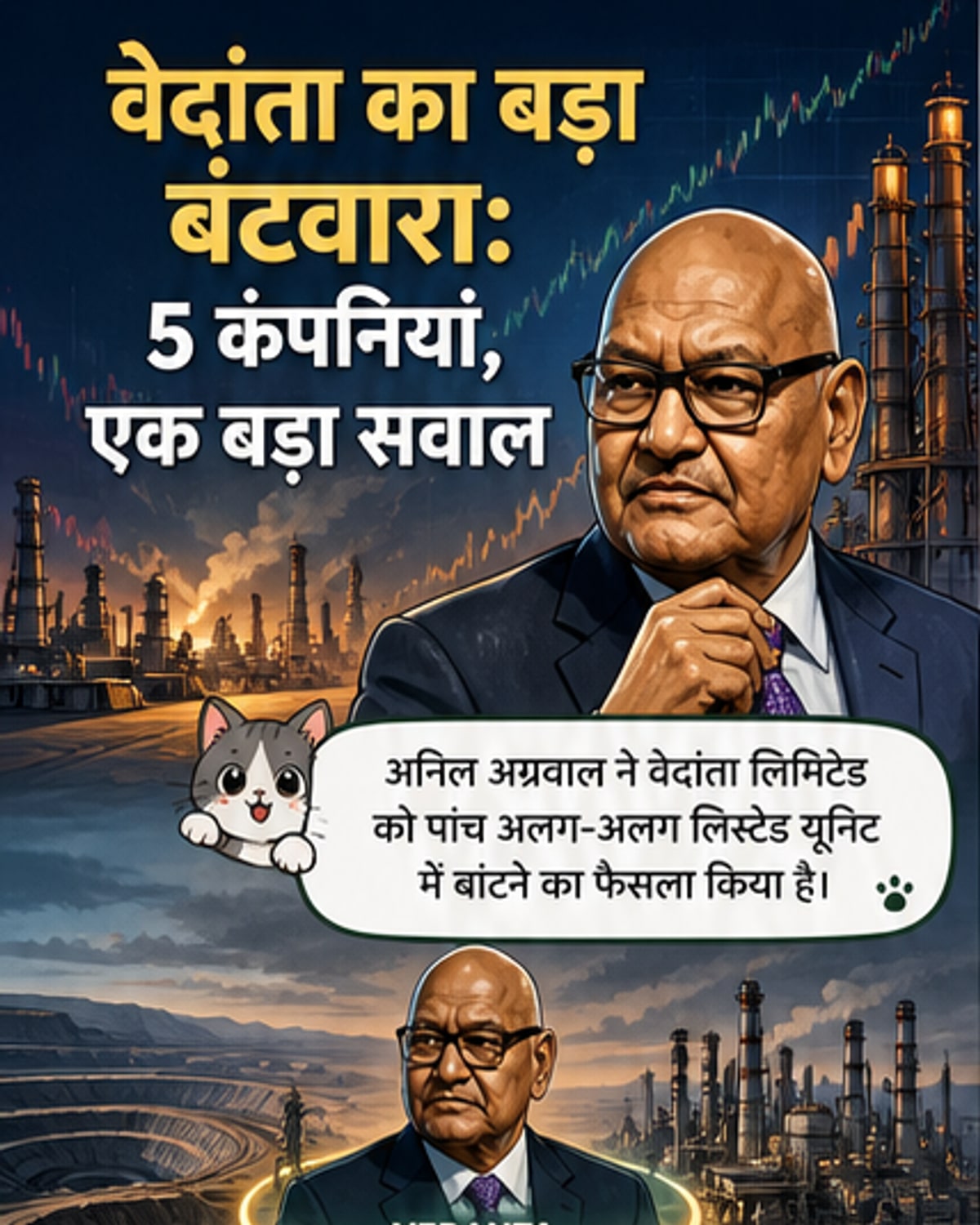 वेदांता को 5 हिस्सों में बांटा