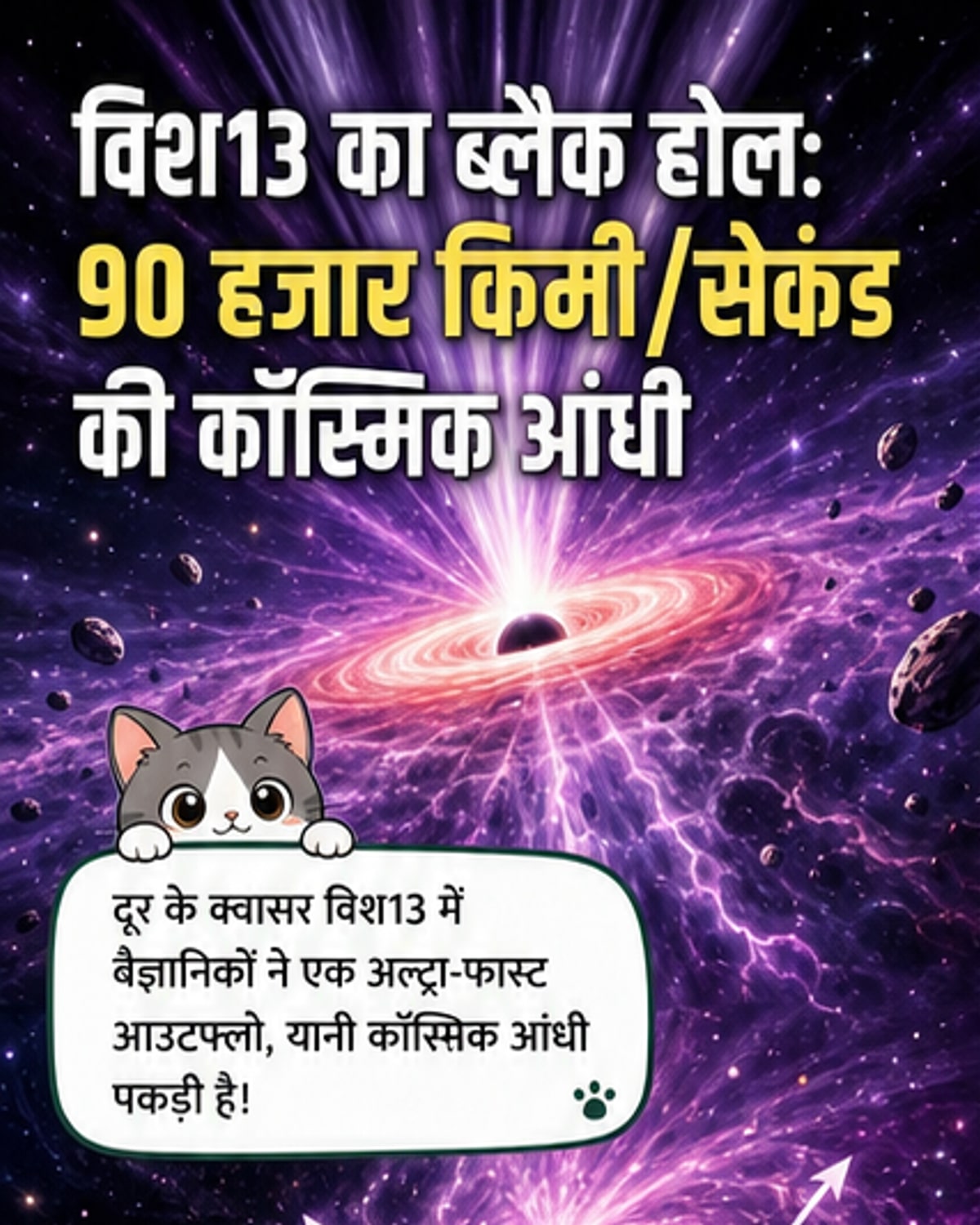 90 हजार किमी/सेकंड में ब्रह्मांड का सबसे तेज तूफान