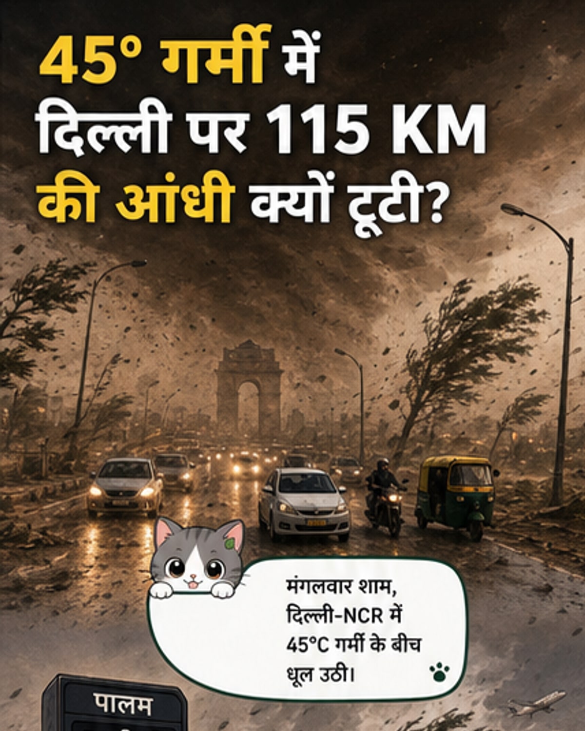 दिल्ली में 115 किमी/घंटा का धूल भरा तूफान कैसे आया?