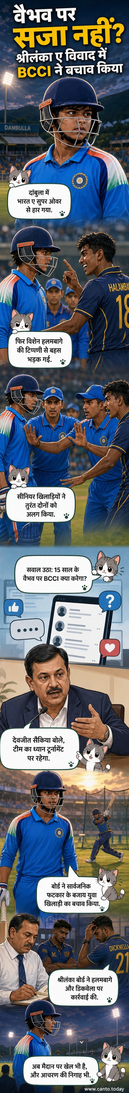 क्रिकेट मैदान पर दो युवा खिलाड़ियों के बीच झड़प, पीछे भागते हुए टीम सदस्य और अंपायर दिखाई दे रहे हैं