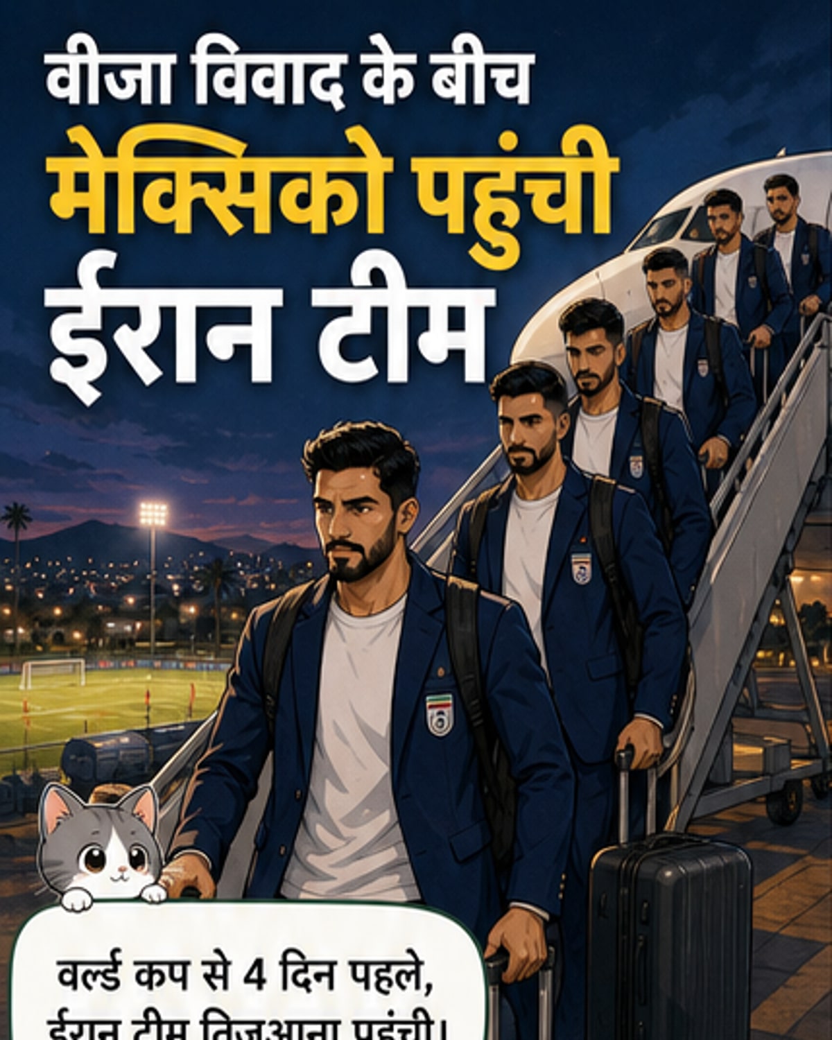 ईरानी टीम का वीजा विवाद के बाद मेक्सिको पहुंचना