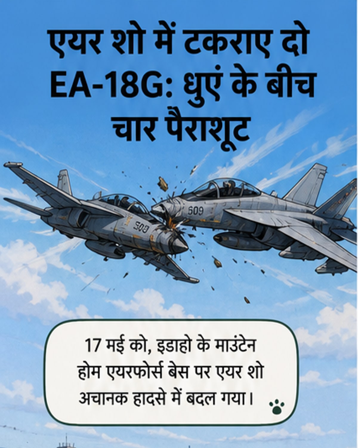 दो F-18 विमानों की आसमान में टक्कर