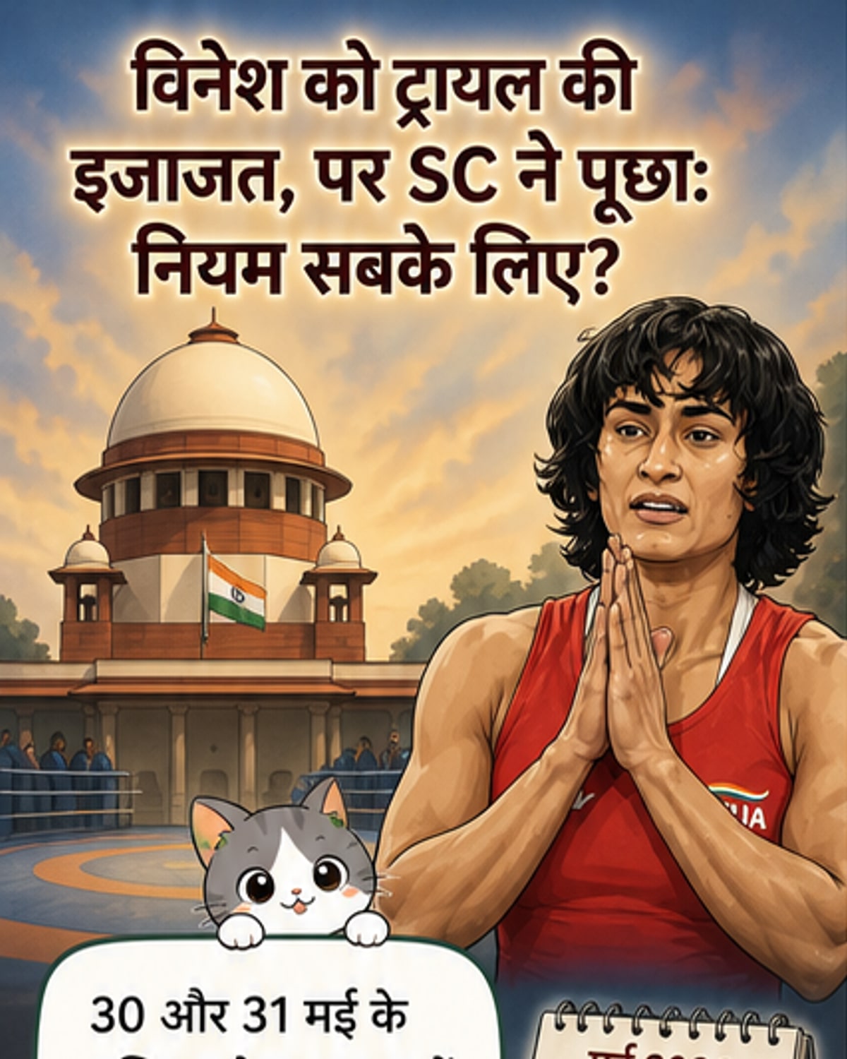 विनेश फोगाट को ट्रायल में शामिल होने की इजाजत