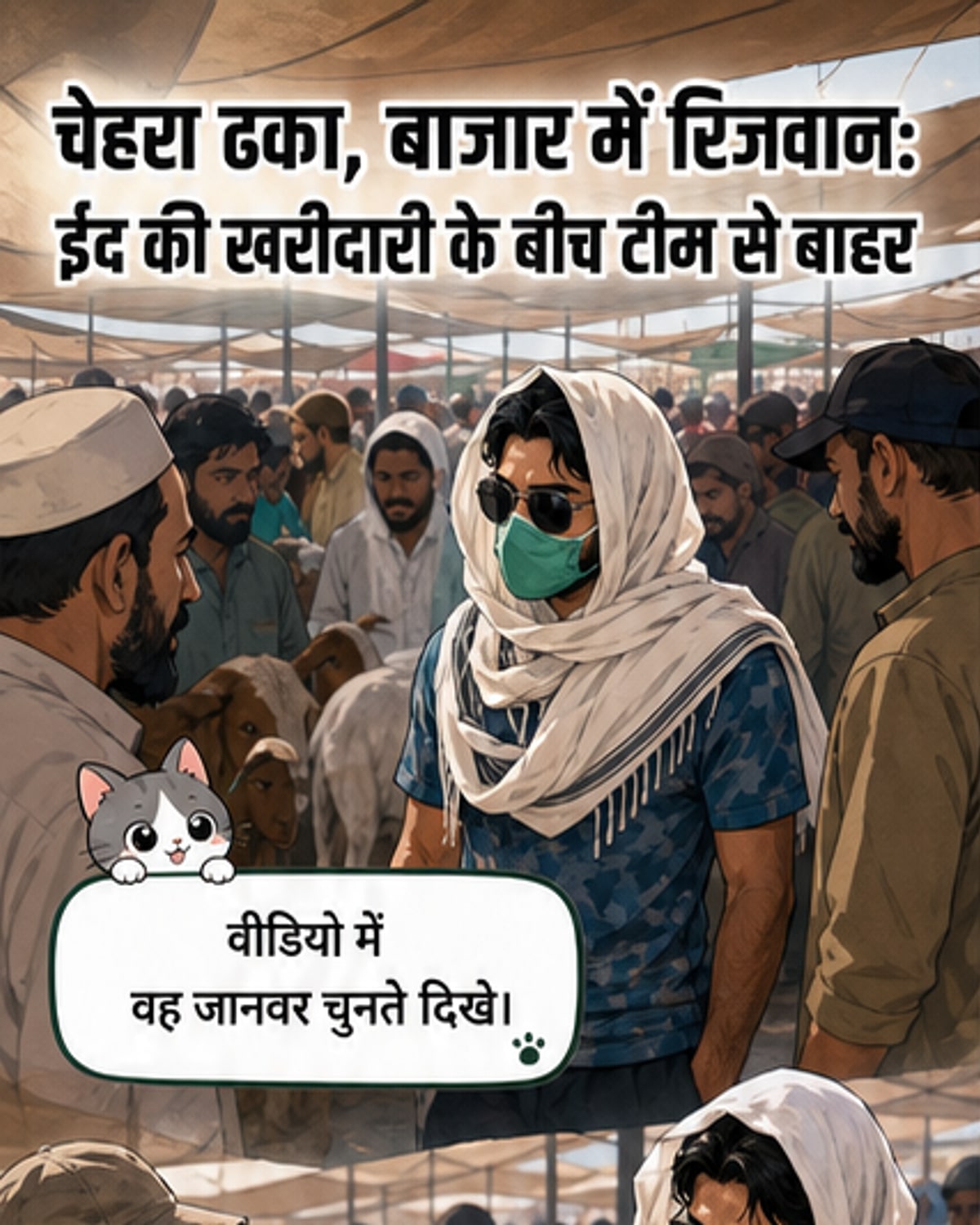 ईद पर बकरा खरीदने पहुंचे रिजवान