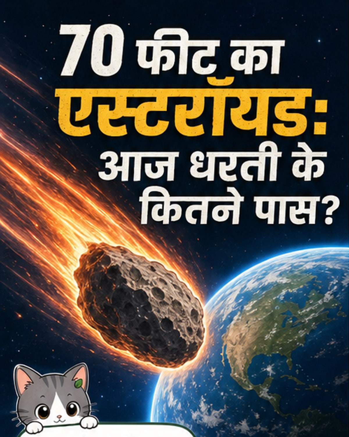 70 फीट चौड़ा क्षुद्रग्रह पृथ्वी के पास