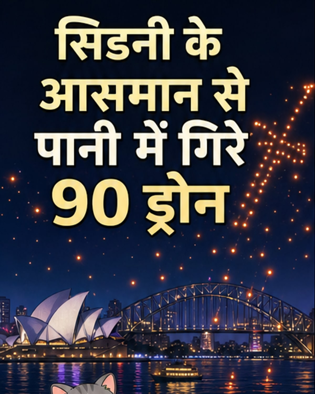 सिडनी में 90 ड्रोन पानी में गिरे