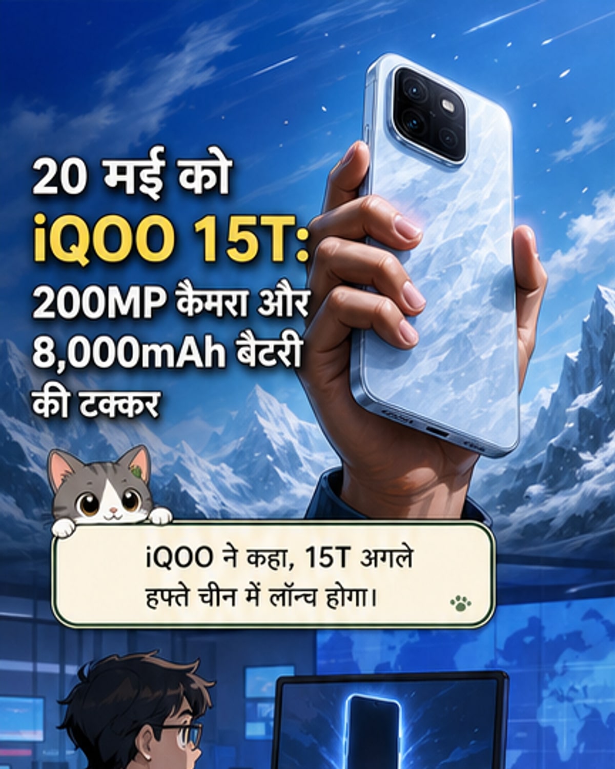 iQOO 15T: 200MP कैमरा, 8,000mAh बैटरी