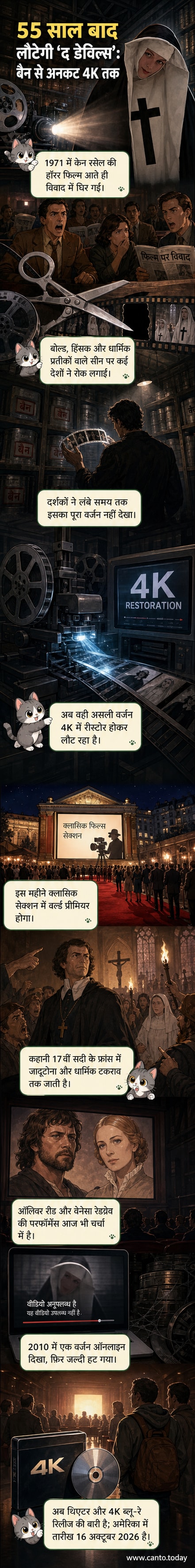 1971 की विवादित फिल्म 'द डेविल्स' का पोस्टर, जो 55 साल बाद अनकट रूप में री-रिलीज़ हो रही है।