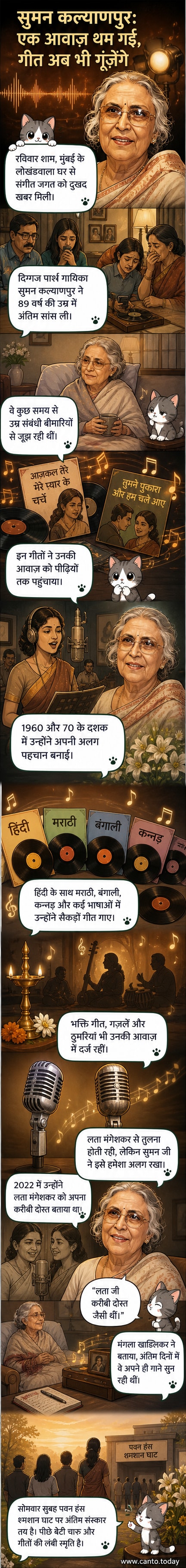 सुमन कल्याणपुर की एक प्रतिष्ठित तस्वीर, जहां वह एक माइक्रोफोन के सामने गाते हुए दिख रही हैं, पृष्ठभूमि में एक वर्षों पुराने स्टूडियो का दृश्य है।